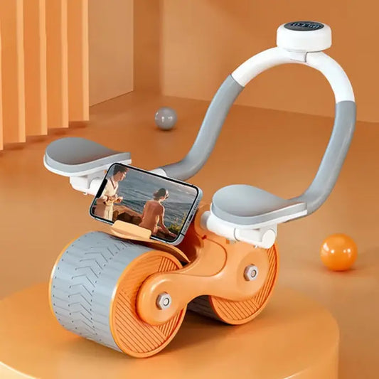 عجلة البطن الارتدادية التلقائية مع حامل الهاتف الخلوي